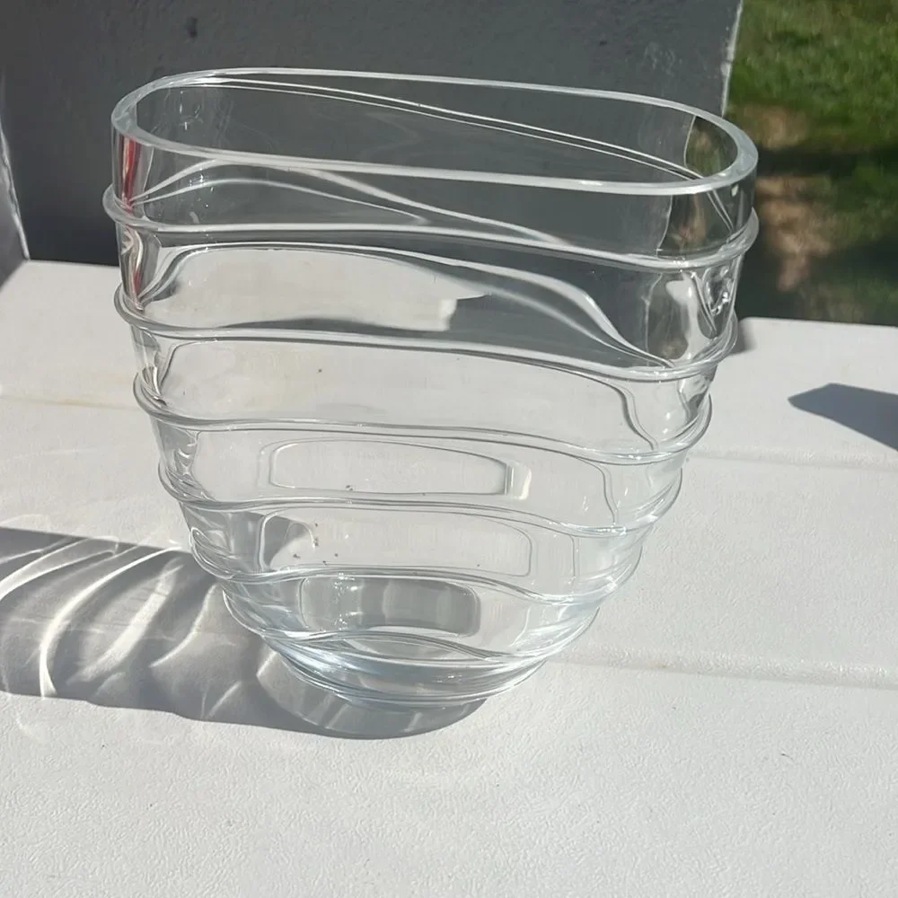 SELEZIONE IVV Crystal Swirl Oval Vase | Modern Design | Made in Italy 🌸